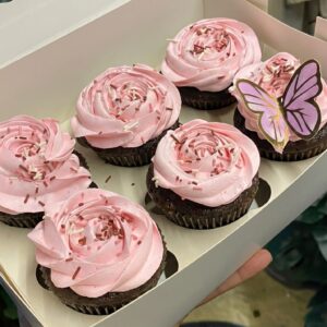 Pink Rose & Butterfly Mousse Desserts (Box of 6)