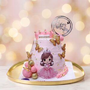 Magical Pink Princess & Butterfly Birthday Cake