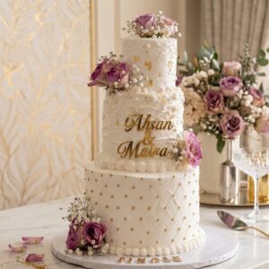 Luxury 3-Tier Floral Wedding & Engagement Cake