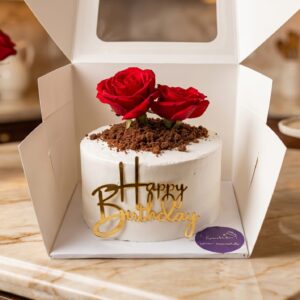 Romantic Red Rose Birthday Cake