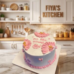 Sweet "Little Princess" Pink Floral Cake