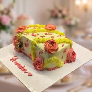 Intage Floral Buttercream Rectangular Cake