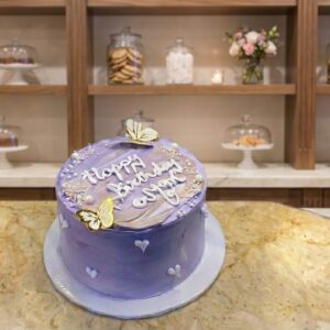 Lavender Butterfly "Happy Birthday Mom" Cake