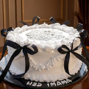 Chic Coquette Black Ribbon Vintage Cake
