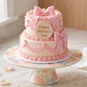 Elegant Two-Tier Mother's Day Floral Cake