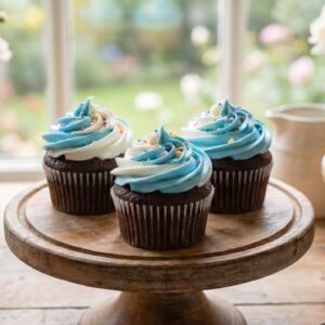 Signature Blue & White Swirl Mousse Desserts